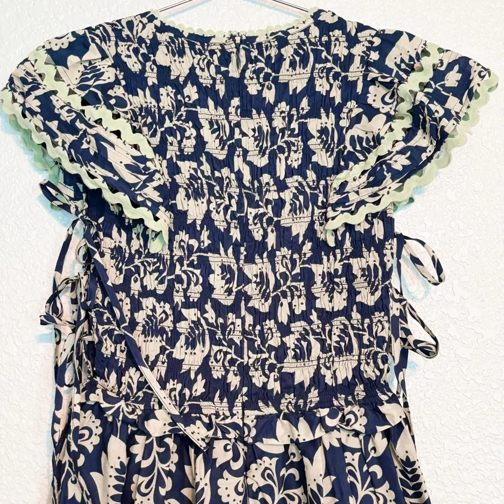 Sea New York Navy and Cream Mint Patterned Dress Women Small - Picture 10 of 13